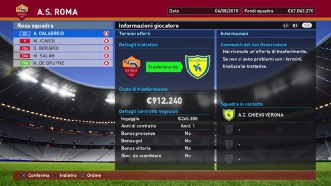 PES 2016, Master League e mercato rinnovati
