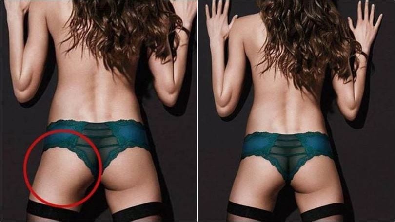 Fotoritocco esagerato: scompare il lato B della modella
