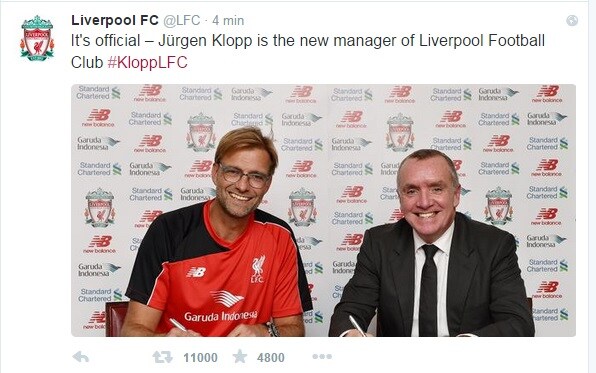 Ufficiale: Klopp nuovo allenatore del Liverpool