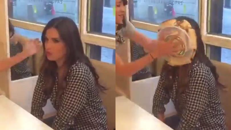 Sara Carbonero si prende una torta in faccia