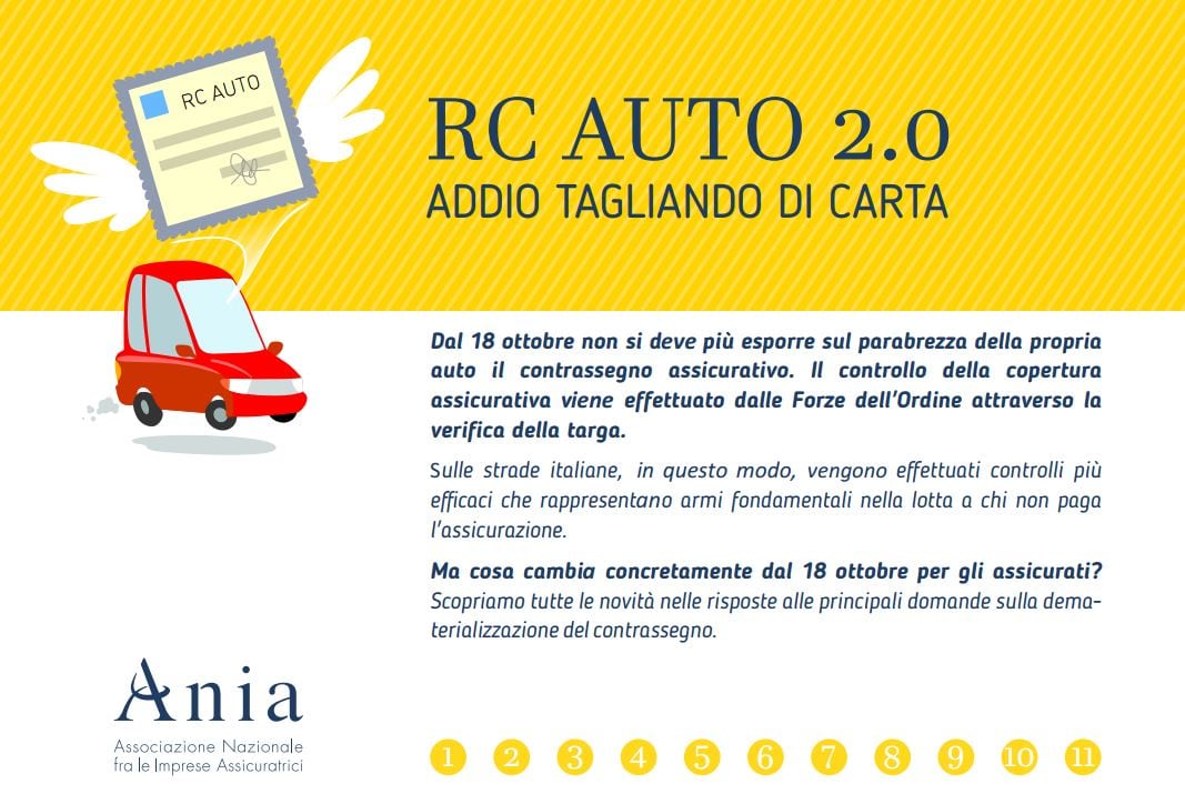 RC Auto, dal 18 ottobre addio tagliando