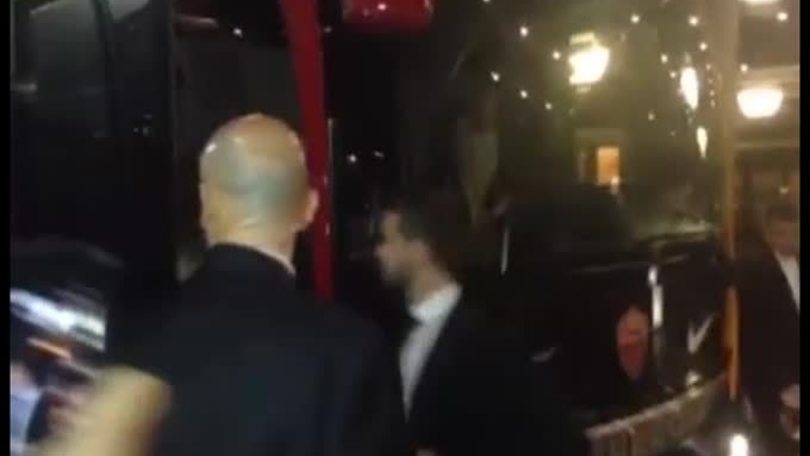 Milano: i giocatori della Roma si recano a San Siro