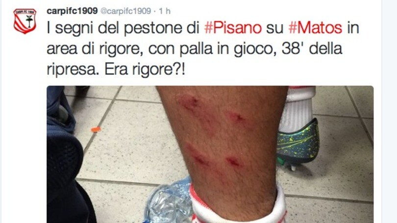 Il Carpi va di retorica: «Era rigore su Matos?»
