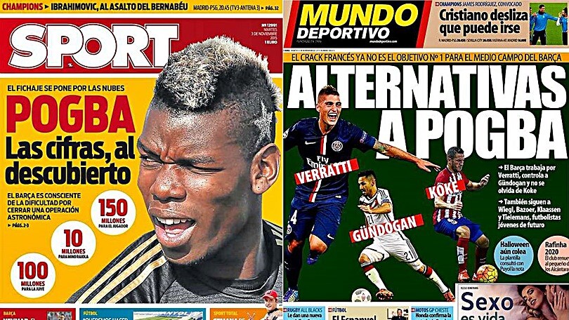 «Barcellona-Pogba, affare congelato. Verratti l'alternativa»