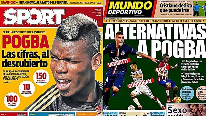 «Barcellona-Pogba, affare congelato. Verratti l'alternativa»