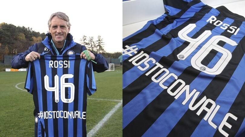 Anche l'Inter tifa Rossi. Ecco la maglia #iostoconVale