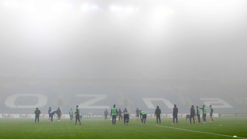 Fiorentina, a Poznan allenamento con la nebbia