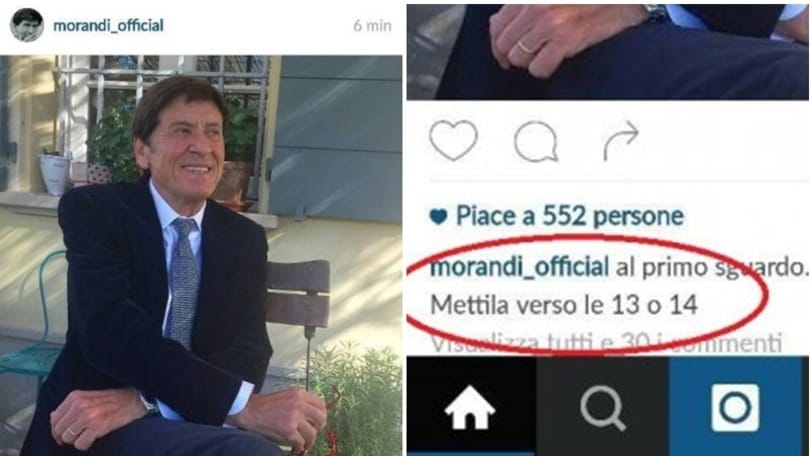 Morandi, gaffe su instagram! E i fan: «Ha un social manager?»