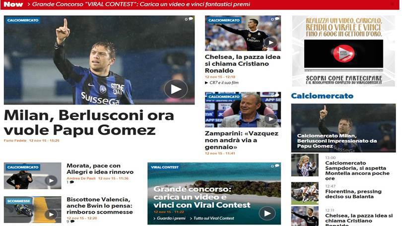 corrieredellosport.it nella Top Ten dei siti preferiti dalla pubblicità