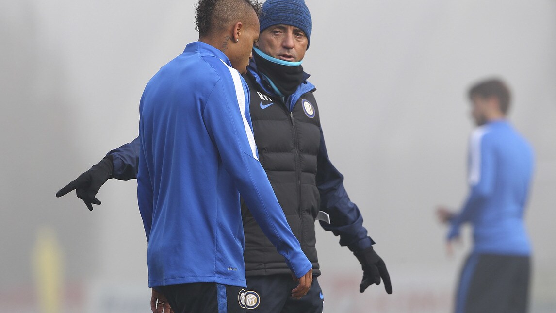 Inter, allenamento nella nebbia