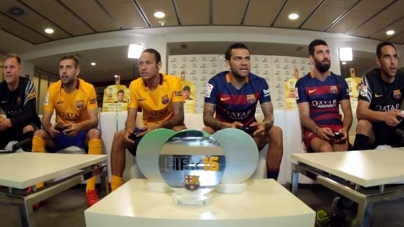 Real-Barcellona, i blaugrana si allenano con Fifa 16