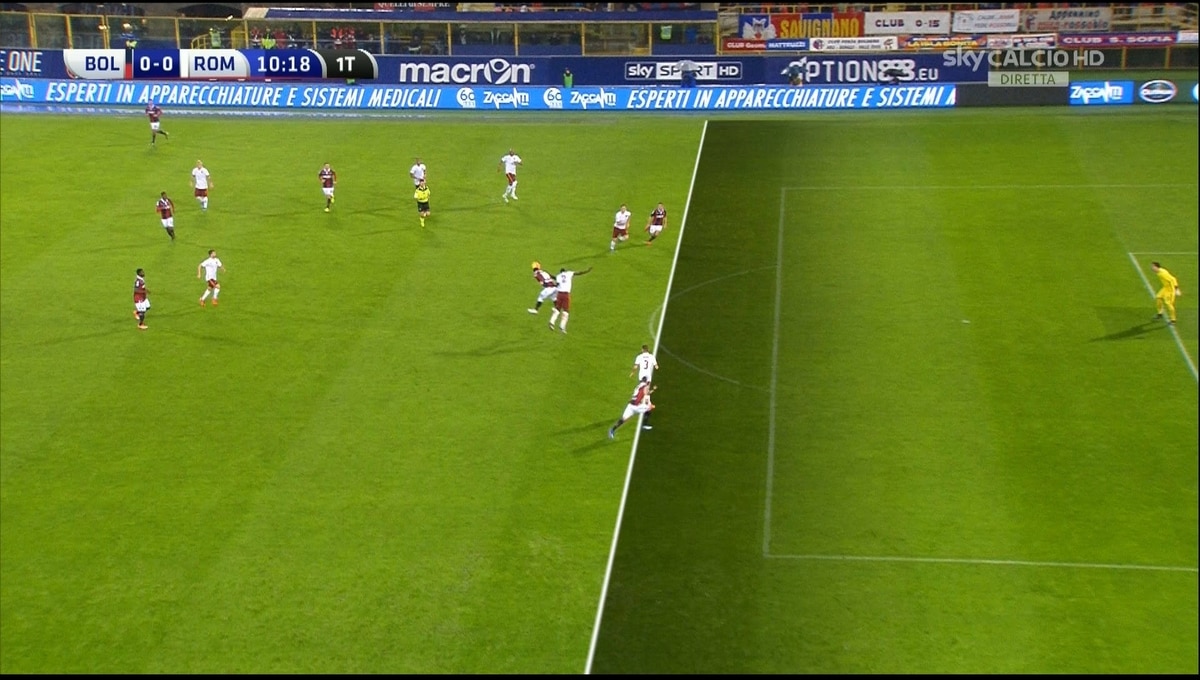 Bologna-Roma, ecco il gol annullato a Mounier