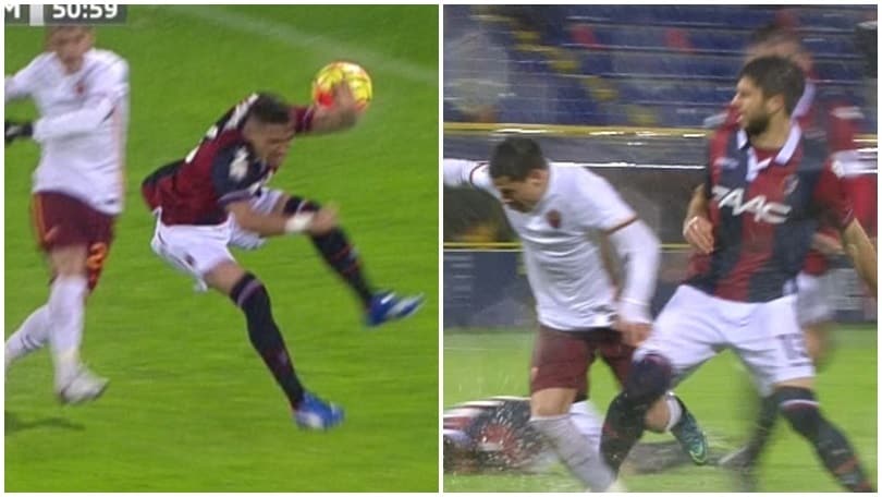 Bologna-Roma, ecco la sequenza dei due rigori