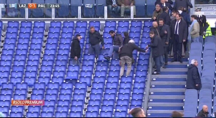 Lazio-Palermo, falso allarme per uno zainetto incustodito