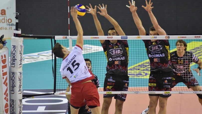 La Sir Safety Perugia vince l'anticipo della 7. e aggancia Modena