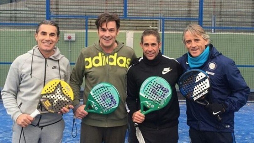 Mancini, che sfida a paddle con Scariolo