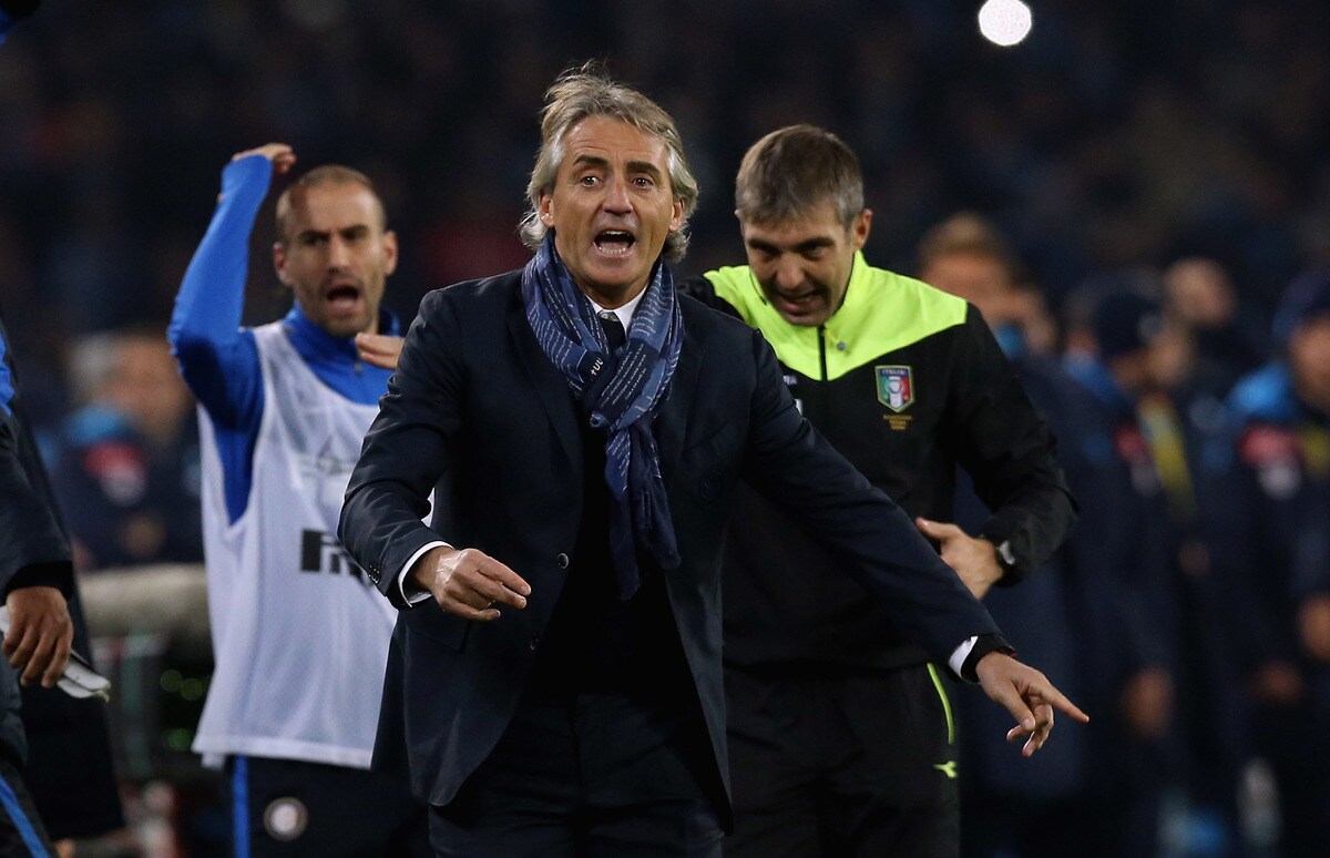 Napoli-Inter, Mancini è una furia: «Espulsione inesistente»