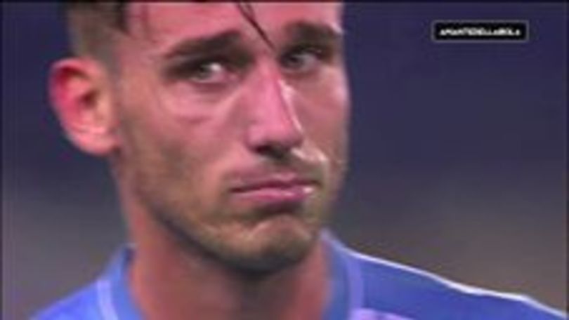 Le lacrime di Biglia al termine di Lazio-Juve