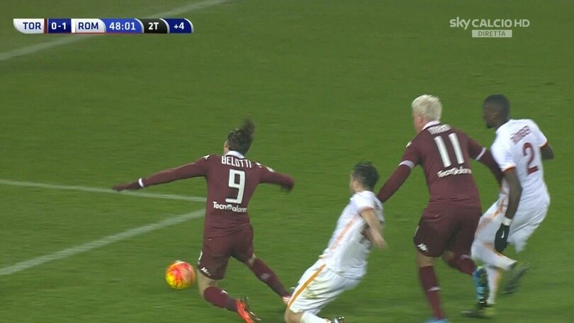 Torino-Roma, la fotosequenza del rigore