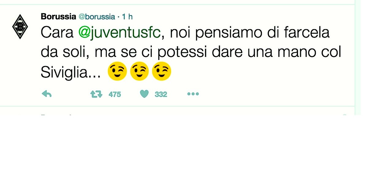 Champions League Borussia Moenchengladbach su Twitter: «Juventus, ci dai una mano?»