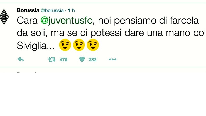 Champions League Borussia Moenchengladbach su Twitter: «Juventus, ci dai una mano?»