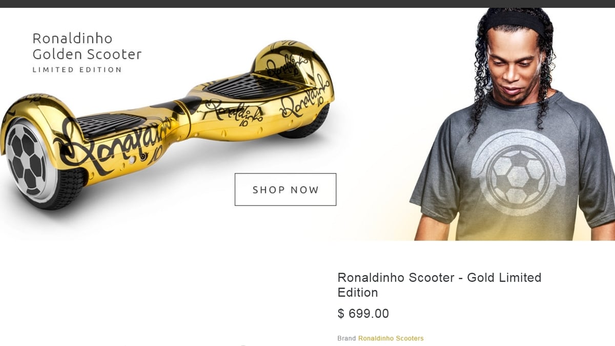 Ronaldinho, ritorno al futuro: ecco l'hoverboard natalizio