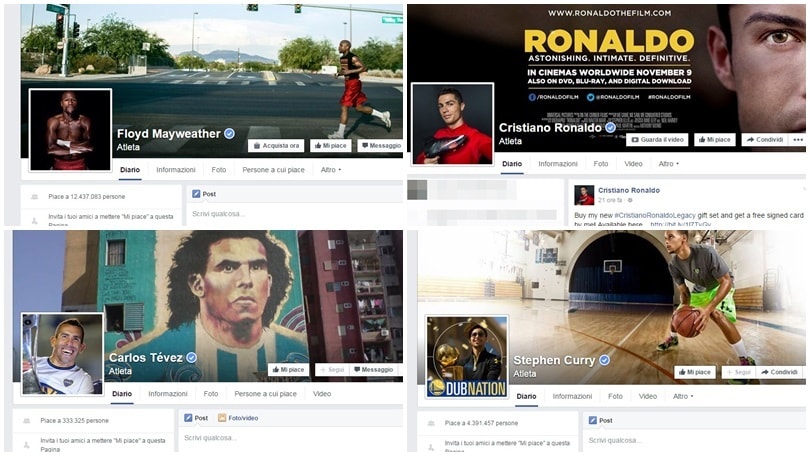 Facebook, ecco gli atleti più popolari nel 2015