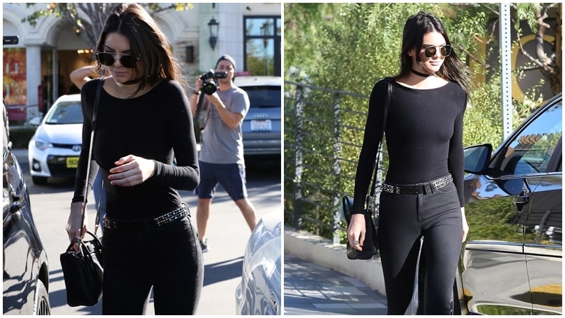 Kendall Jenner a spasso: sexy shopping in look total black