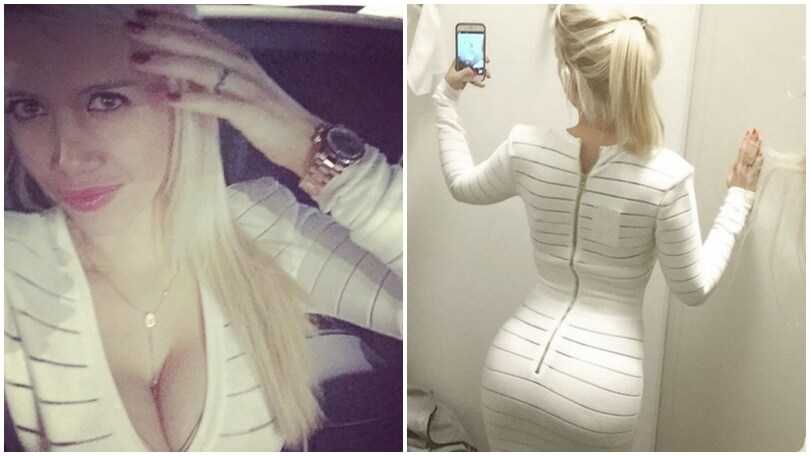 Wanda Nara sexy, abito attillato per un bianco Natale