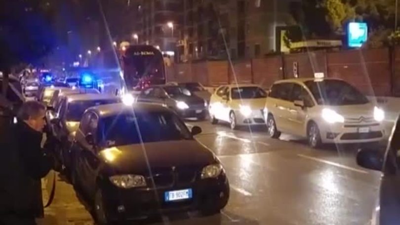 L'arrivo della Roma per la cena di Natale