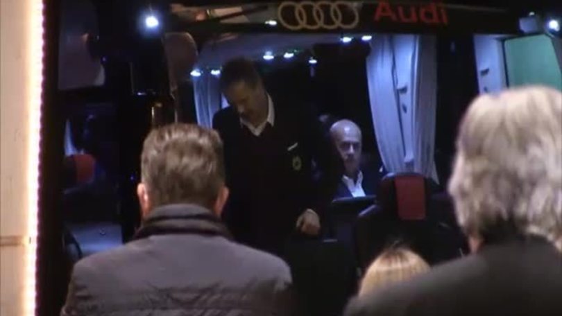 L'arrivo del Milan a Fiuggi