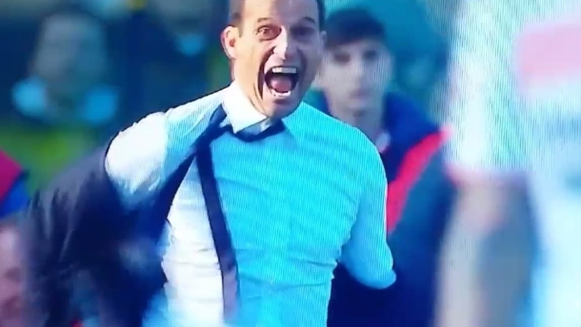 Allegri si arrabbia e si trasforma in Hulk