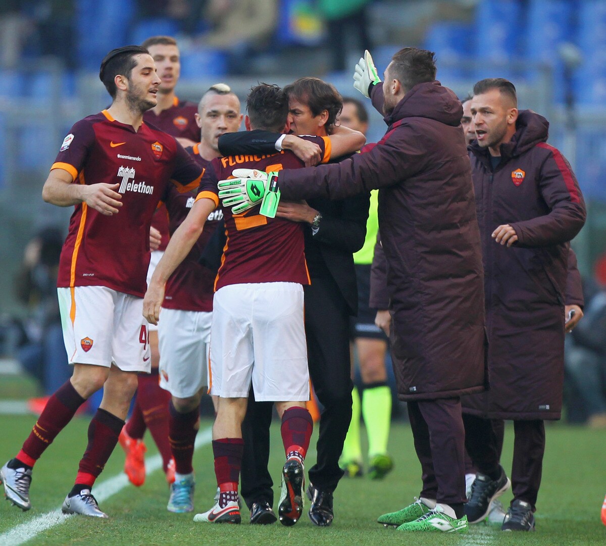 Serie A Roma, Florenzi: «Chiunque sarebbe andato ad abbracciare Garcia»