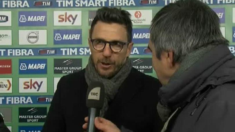 Di Francesco: "Nel primo tempo troppo frettolosi"