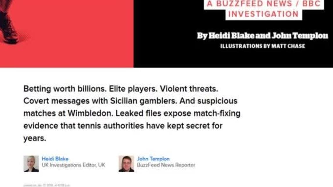 Scandalo scommesse nel mondo del tennis