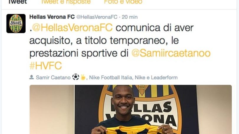 Calciomercato Verona, preso Samir in prestito
