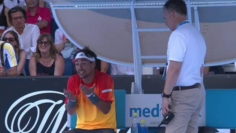 Tennis, Australian Open: Fognini perde la testa, lite clamorosa col giudice