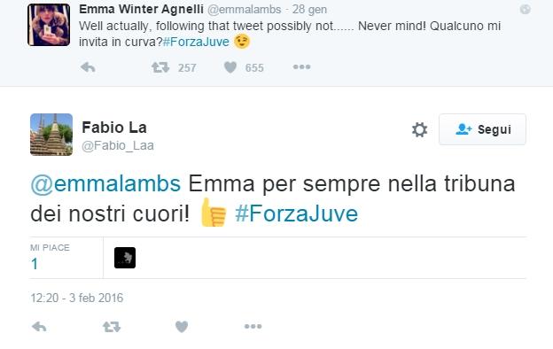 Juventus, Emma Winter chiede e i tifosi rispondono: amata non solo dai bianconeri...