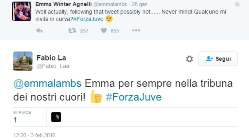 Juventus, Emma Winter chiede e i tifosi rispondono: amata non solo dai bianconeri...