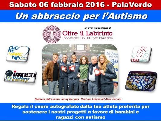 Volley: A1 Femminile, l'Imoco promuove “Un abbraccio per l’autismo”