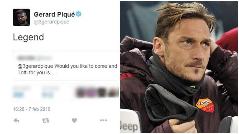Barcellona, Piqué a un tifoso: «Totti? E' una leggenda»