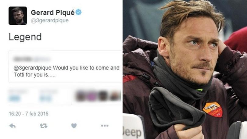 Barcellona, Piqué a un tifoso: «Totti? E' una leggenda»