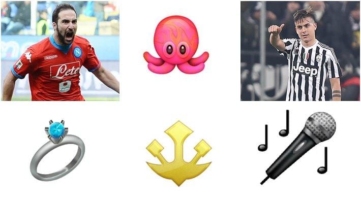 Microfoni, polpi e anelli: Juventus-Napoli in 11 emoji