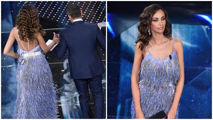 Sanremo, la nuova mise della Ghenea non convince. I social: «Sembra un tappeto»