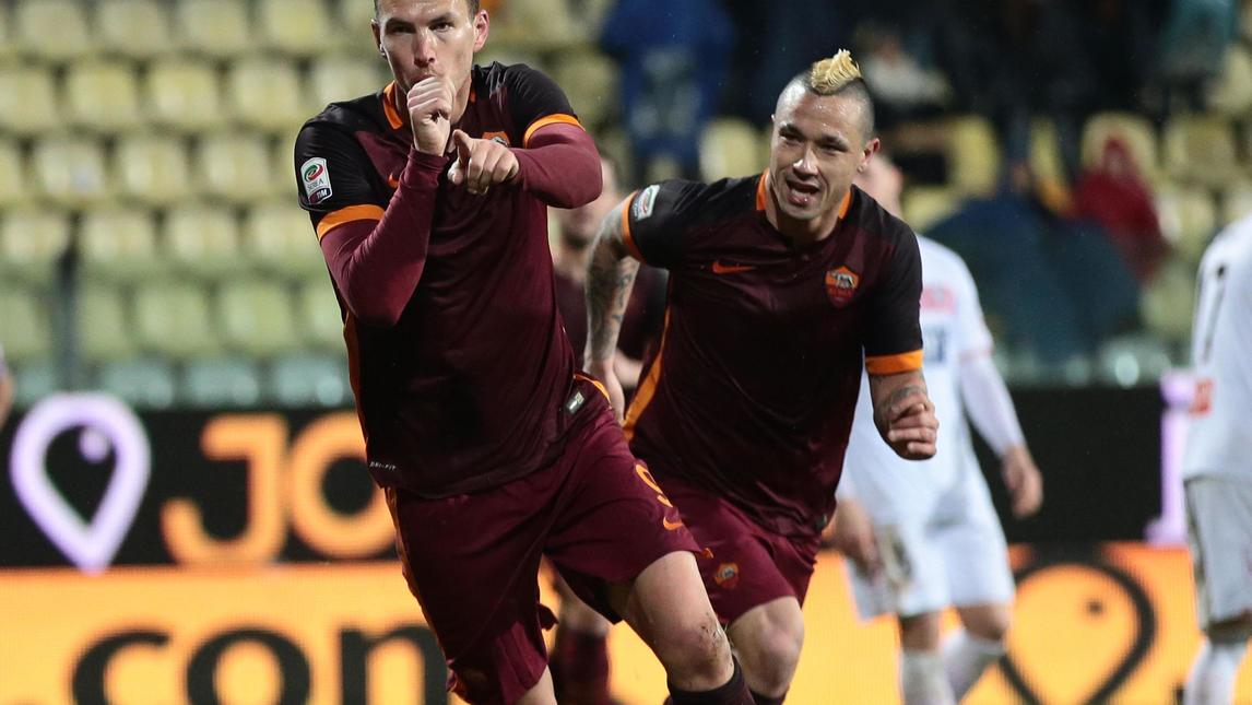 Serie A: Carpi-Roma 1-3: Dzeko si sblocca ed esulta con il ciuccio