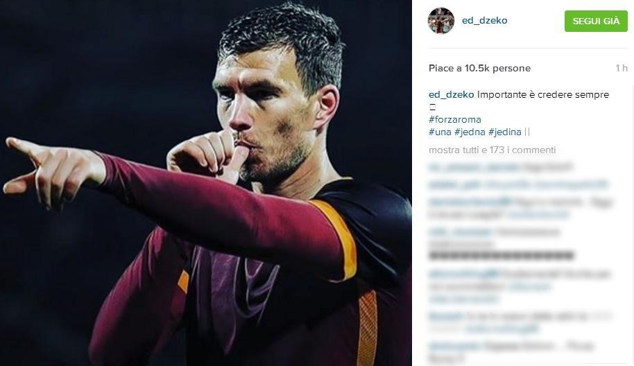 Serie A Roma, carica Dzeko: «L'importante è crederci sempre»