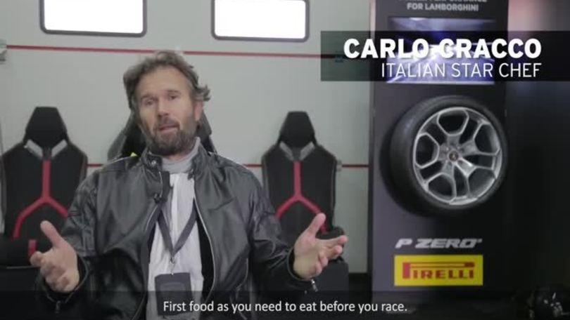 Carlo Cracco in pista con la Lamborghini: "pilotare è come gestire una cucina"