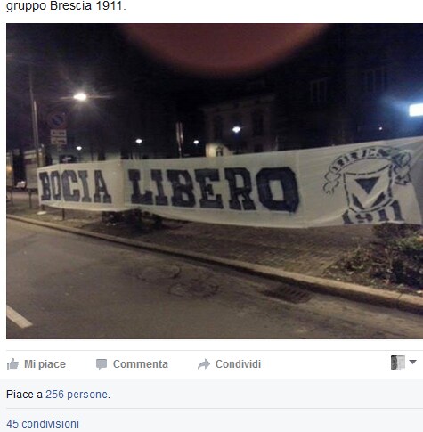 Atalanta, "Bocia libero": corteo di solidarietà dei tifosi