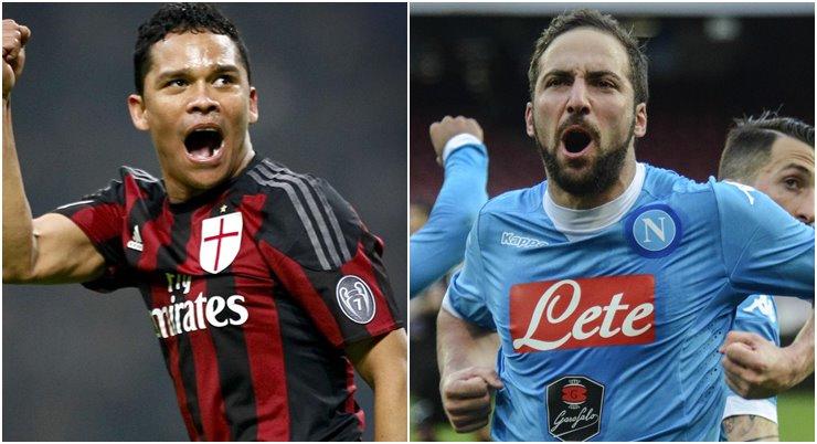 Napoli-Milan, tra Higuain e Bacca sfida a suon di gol