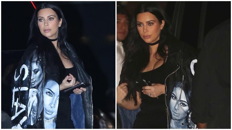 Kim Kardashian, che look: la giacca con il suo volto!